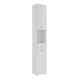 image 2 of Ice Cave Narrow Bathroom Storage Cabinet with 2 Doors & 1 Drawer with Silver Handles in White with White High Gloss Fronts