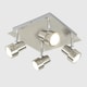 image 3 of ValueLights 4 Way Square Brushed Chrome Ceiling Spotlight with LED GU10 Warm White Bulbs Chrome