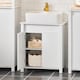 image 4 of SoBuy Compact Under Sink Cabinet with Adjustable Shelf, White, 23.6x13.4x25.8 inches, 14.3 kg - BZR101-W