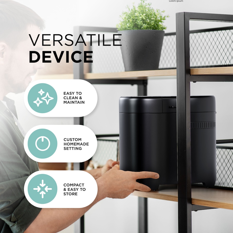 image 1 of DMD 17-in-1 Bread Maker, 2lb Bread Machine with 1 Hour Keep Warm, 13 Hour Delay Start, 3 Crust Shades & Colours