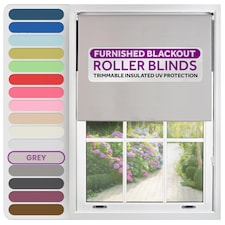 Blackout Roller Blind 130cm Wide x 165cm Long | Grey | Grey