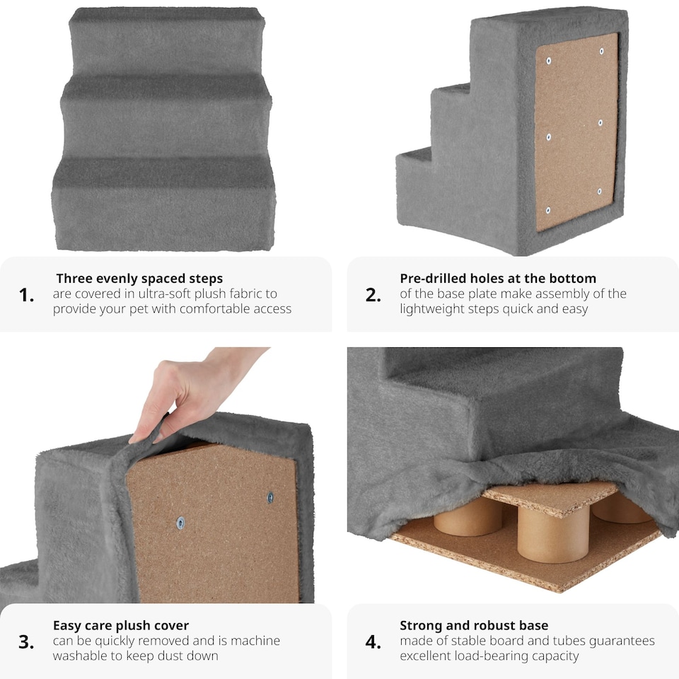 image 1 of Dog Steps Paw Path - staircase for dogs and cats | Grey | grey | 45 x 37 x 34,50 cm | 1