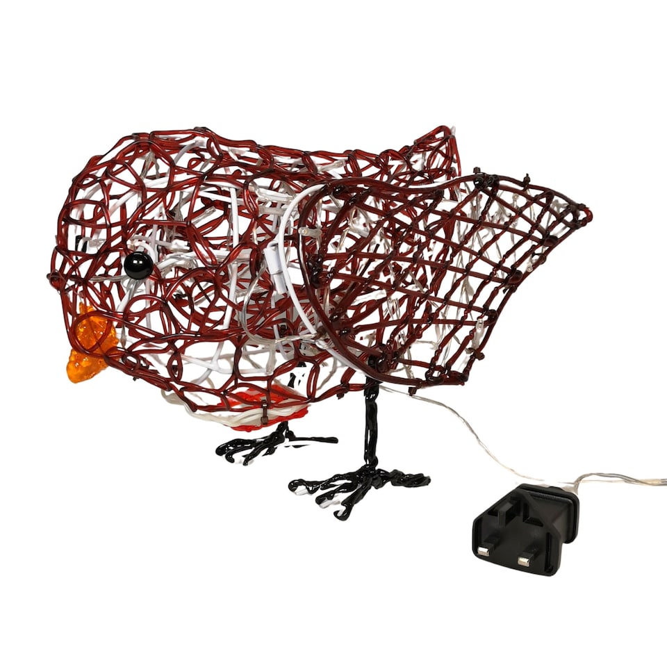 image 1 of 30cm Premier Soft Acrylic Outdoor Lit Christmas Robin with 60 Warm White LEDs