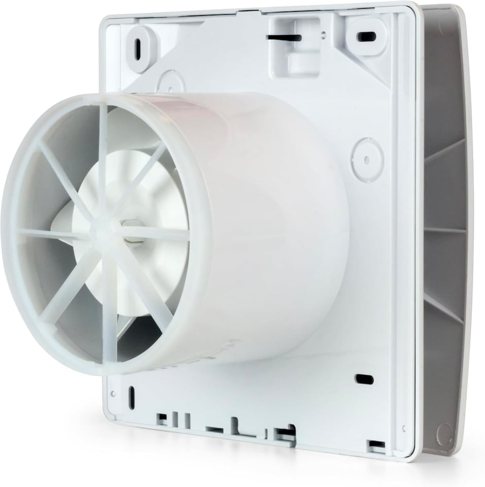 image 1 of Dryzone 4inch Humidistat Fan (100 mm) - Automatic Damp Air Extractor for Bathrooms & Kitchens with Timer and Pullcord Operation