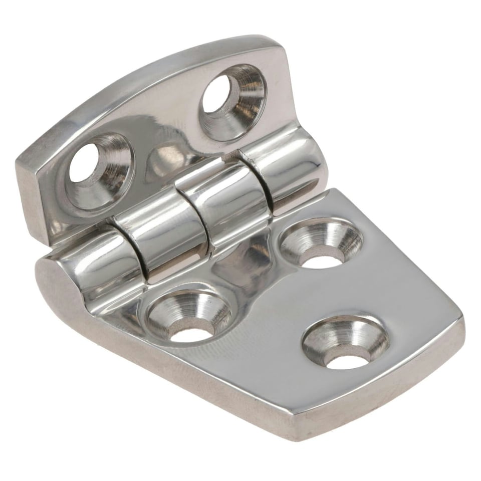 image 1 of Polished Door Hinge Stainless Steel 56mm x 38mm 316 Marine Cabin Hatch Silver
