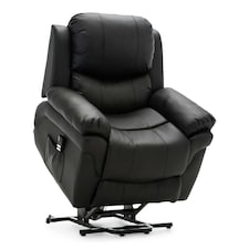 Madison Dual Motor Electric Rise Recliner Bonded Leather Lift Chair (Black)