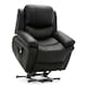 image 1 of Madison Dual Motor Electric Rise Recliner Bonded Leather Lift Chair (Black)