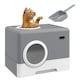 image 6 of PawHut Enclosed Cat Litter Tray with Lid, Front Entry, Top Exit, Scoop - Grey
