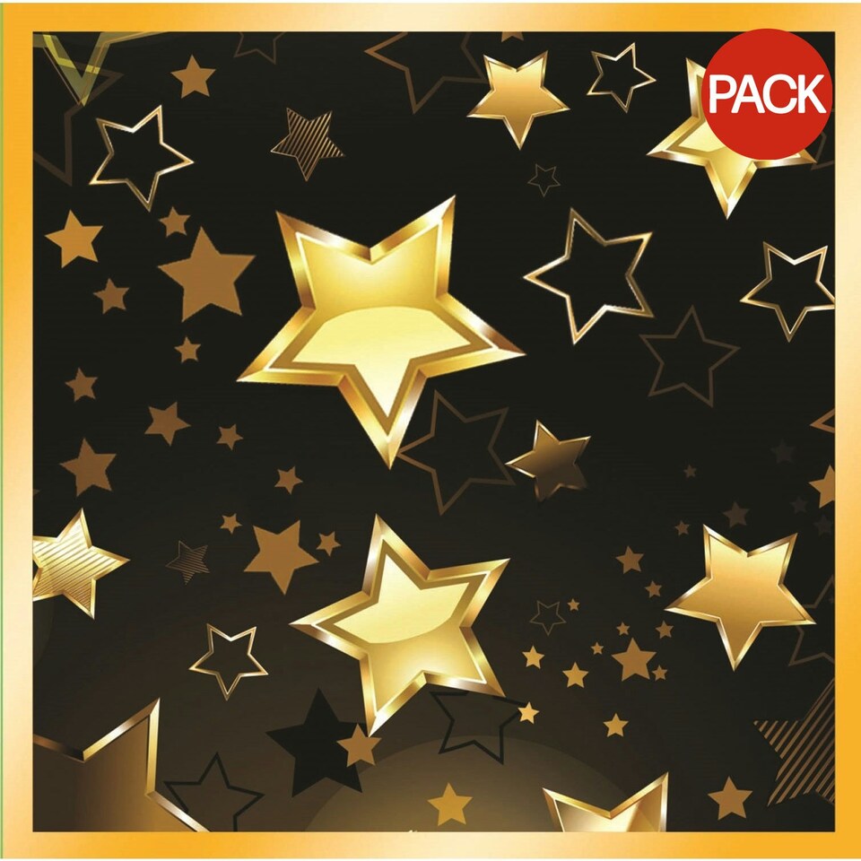 Bristol Novelty Birthday Milestone Napkins (Pack Of 16) - Black/Gold - One Size Black