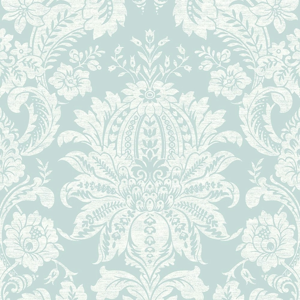 image 1 of Transform Peel & Stick Large Damask Duck Egg Self-Adhesive Wallpaper Blue | Duck Egg