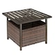 image 1 of Outsunny Outdoor Rattan Coffee Table w/ Umbrella Hole Fit for Garden Backyard