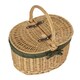 image 2 of Cotton Lined Buff Oval Picnic Basket Green | Green | One Size