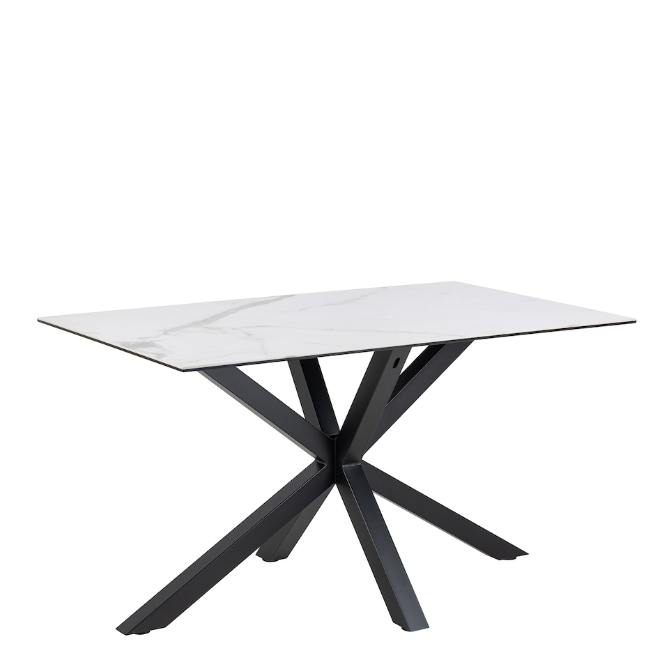 image 1 of Heaven Dining Table with Ceramic White Top 135cm