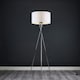 image 2 of ValueLights Camden Chrome Tripod Floor Lamp with White Drum Shade White