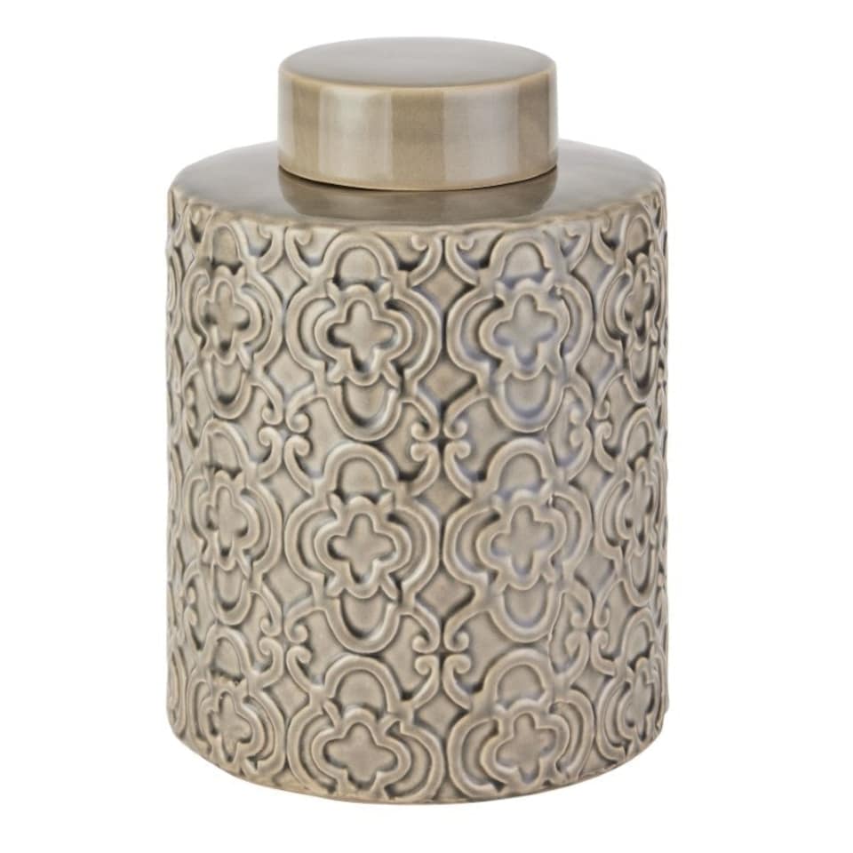 image 1 of Seville Collection Large Marrakesh Urn - Ceramic - L20 x W20 x H27 cm - Grey