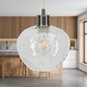 image 3 of Bradson - Clear Swirl Glass with Satin Nickel Pendant Fitting | Chrome | Clear | 1