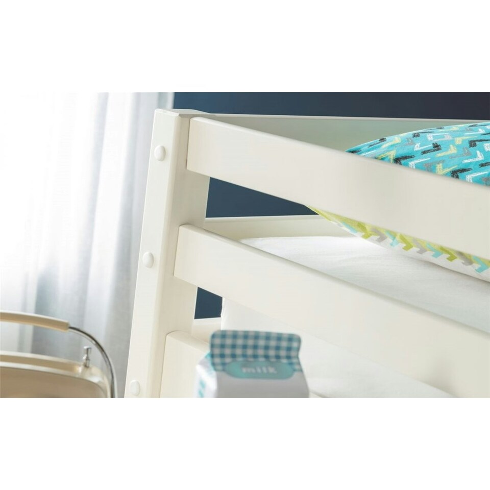 image 1 of Stone White Practical Mid Sleeper Childrens Bed Frame - Single 3ft (90cm)