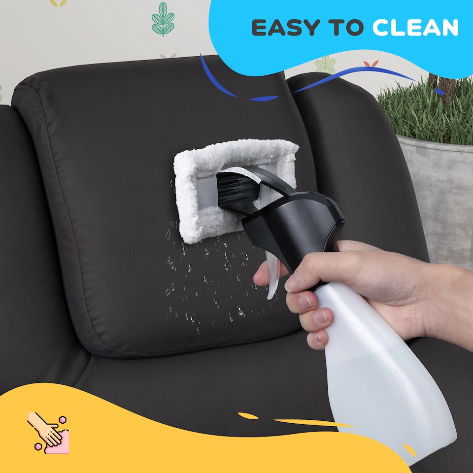 image 1 of HOMCOM Kids Recliner Chair with Adjustable Backrest & Footrest | Black | One Size