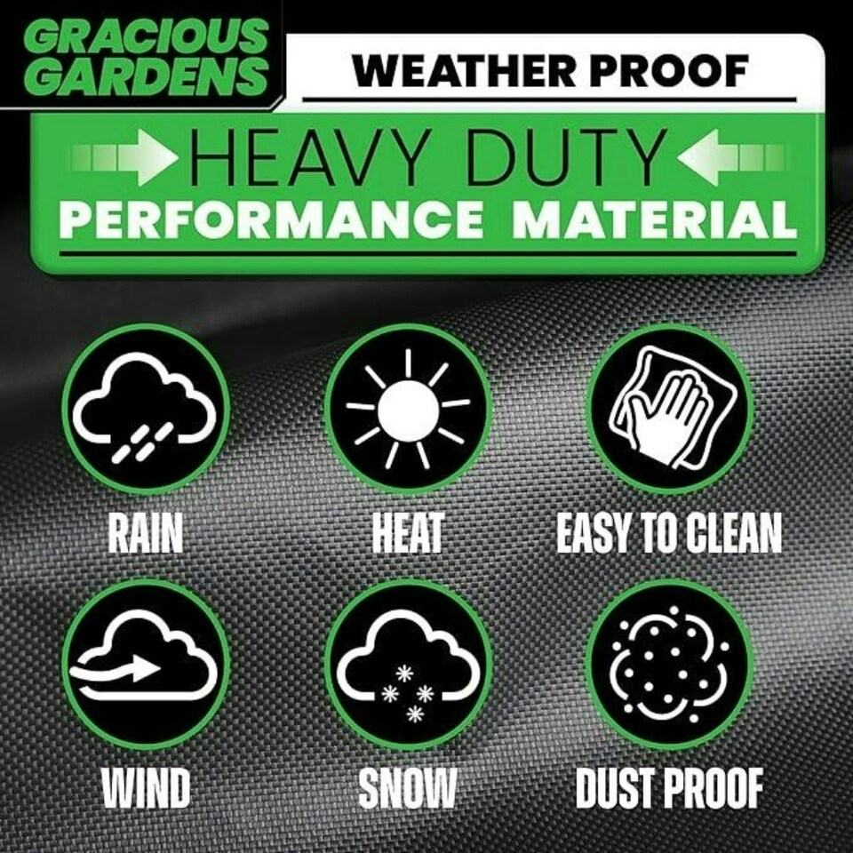 image 1 of Gracious Gardens Round 190x80cm Waterproof Round Furniture Cover | Black | Black | 190x80cm | 1