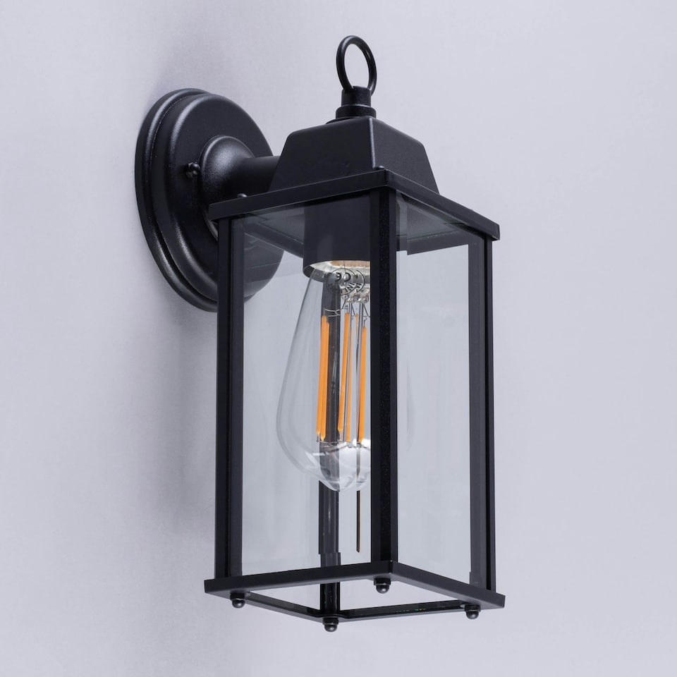 image 1 of BHS Lille Outdoor Wall Light, Black