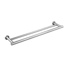 Cosmic Wall Mounted Double Towel Round Rail with Elegant Chrome Finish Grey