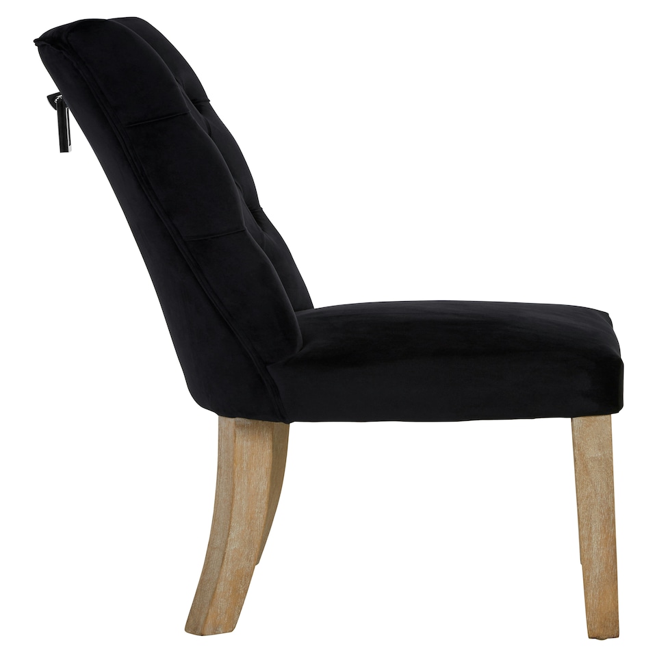 image 1 of Interiors by Premier Black Buttoned Dining Chairs, Velvet Upholstered Dining Chair, Accent Lounge Chair for Living Room