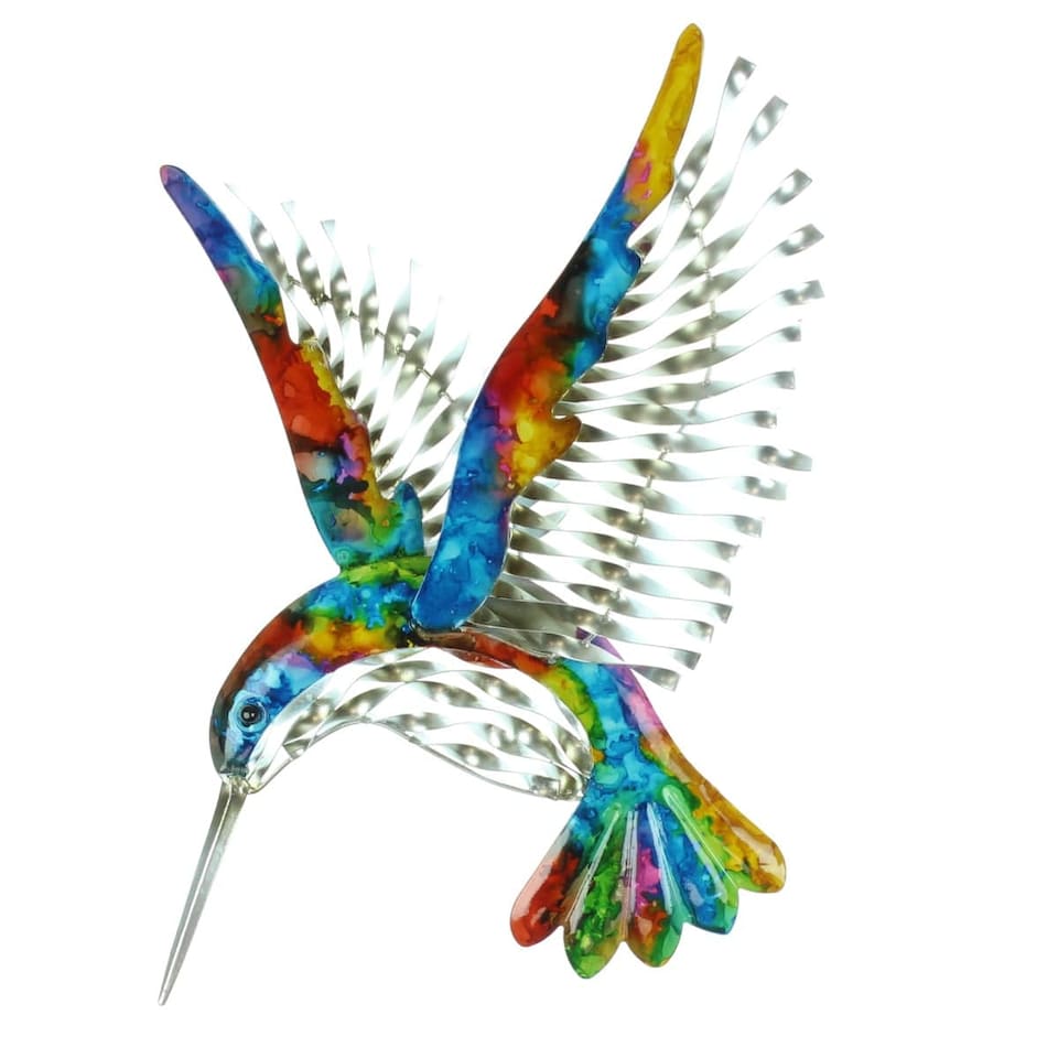 Widdop Gifts Metal Colourful Hummingbird Garden Decoration