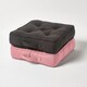 image 6 of Homescapes Rajput Ribbed Cotton Floor Cushion Pink Pink