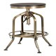 image 3 of Gator Ash Wood Seat Metallic Stool Gold