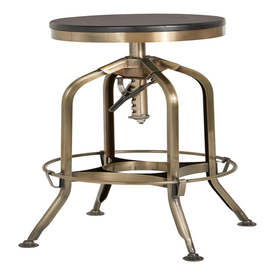 image 1 of Gator Ash Wood Seat Metallic Stool Gold