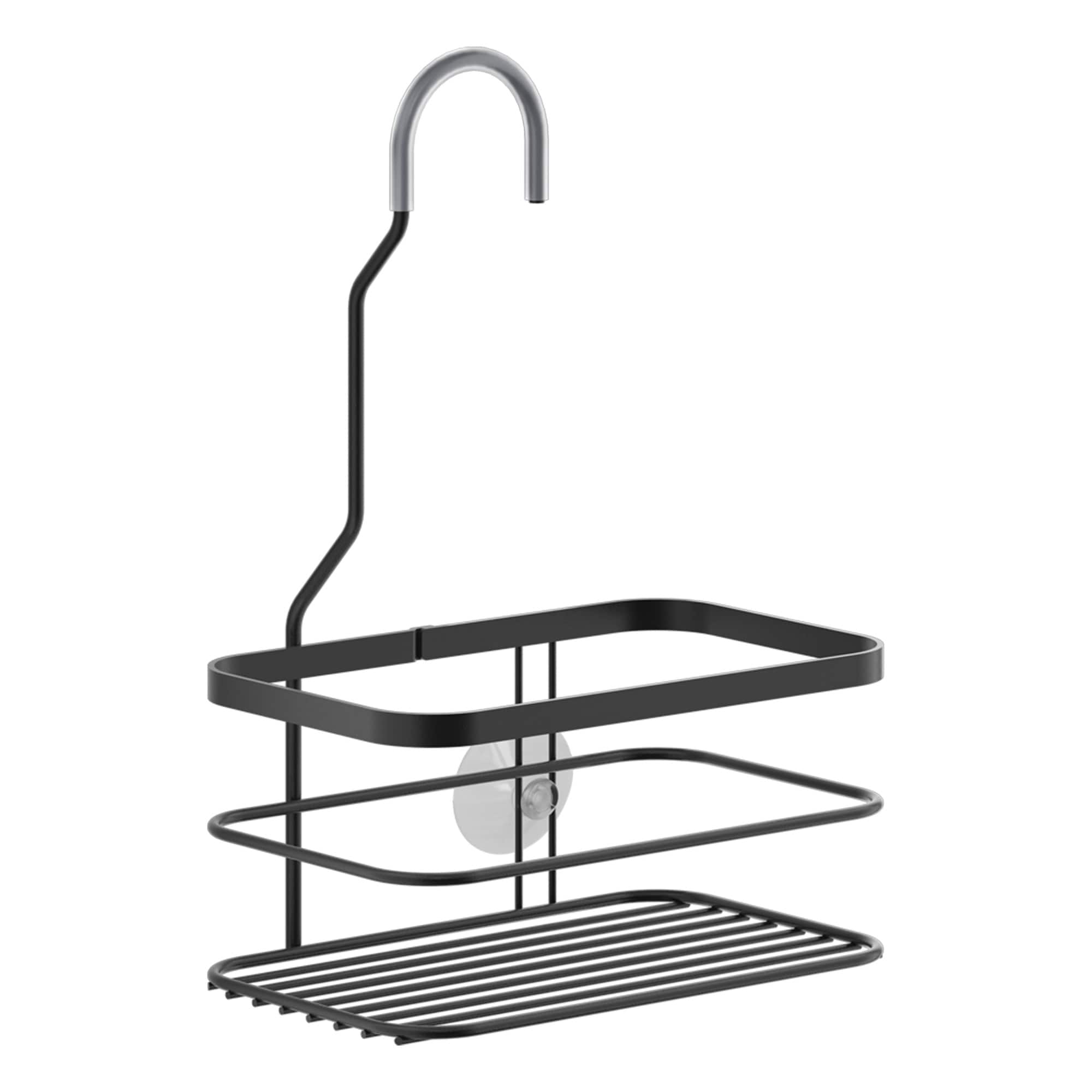 Metaltex Origin Luxy Shower Rail Hanging Storage Caddy in Black