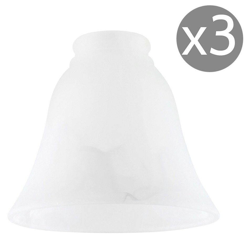 image 1 of ValueLights 3 Pack White Taper Bell Shape Ceiling Pendant Shades | White
