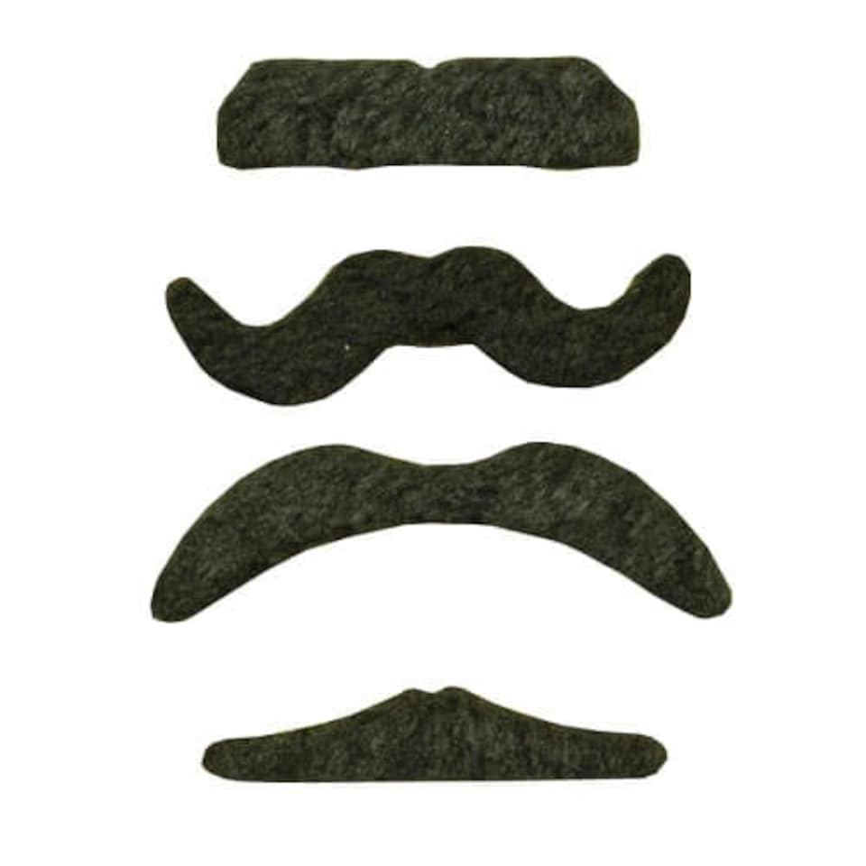 Assorted Designs Fabric Black Moustache Favours - Pack of 4