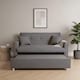 image 5 of Linen Upholstered Two Seater Pull-Out Double Sofa Bed 153 cm | Grey | Grey
