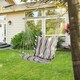 image 2 of Outsunny Outdoor Hammock Cushioned Chair Patio Swing Seat Wooden Brown Garden 