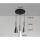 image 3 of Modern Minimalist 3 Head Ceiling Pendant Light Ceiling Lights Table Lighting E27