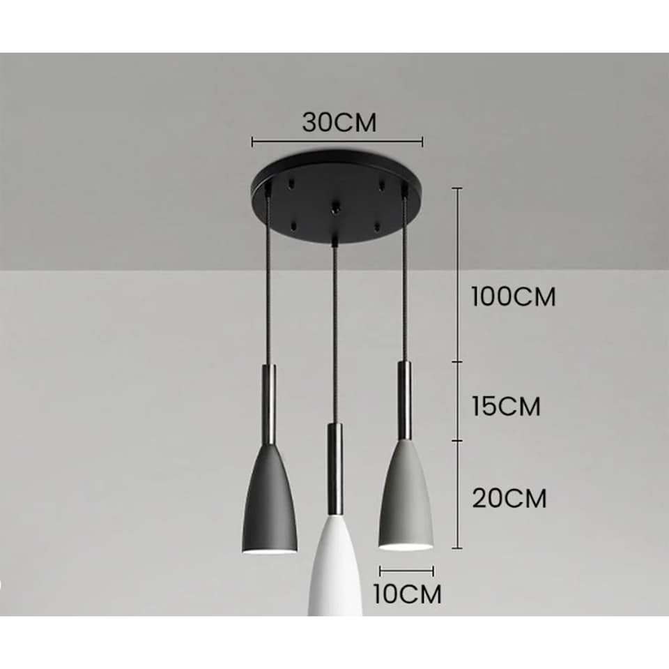 image 1 of Modern Minimalist 3 Head Ceiling Pendant Light Ceiling Lights Table Lighting E27