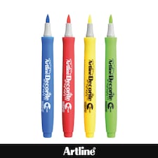 Artline Decroite Brush Markers Tropical Colours 4 Pack