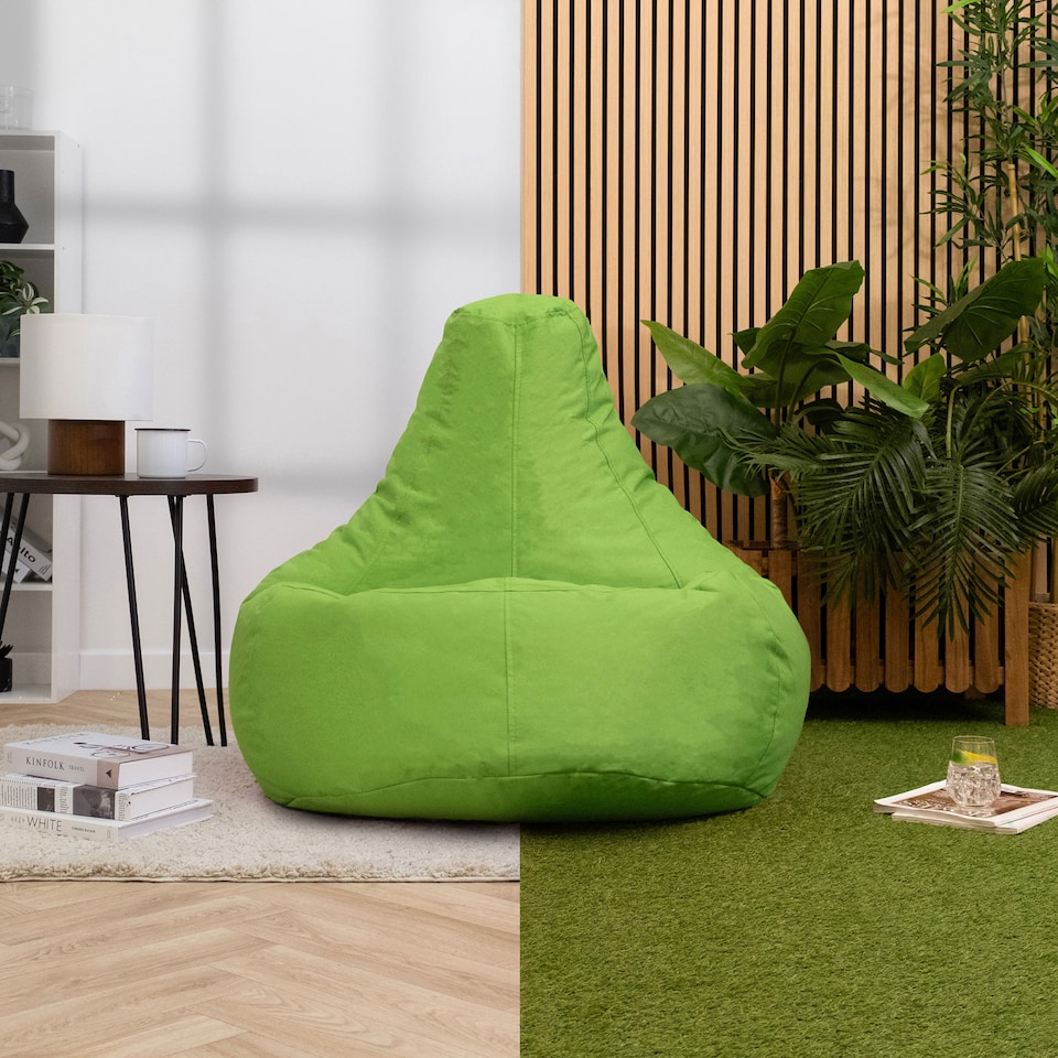 image 1 of Icon Dalton High Back Adult Gaming Indoor Outdoor Bean Bag Chair, Lime
