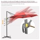 image 4 of Outsunny 3 x 3m Cantilever Parasol with Cross Base, Garden Umbrella with 360 Rotation, Crank Handle and Tilt for Outdoor, Patio, Wine Red