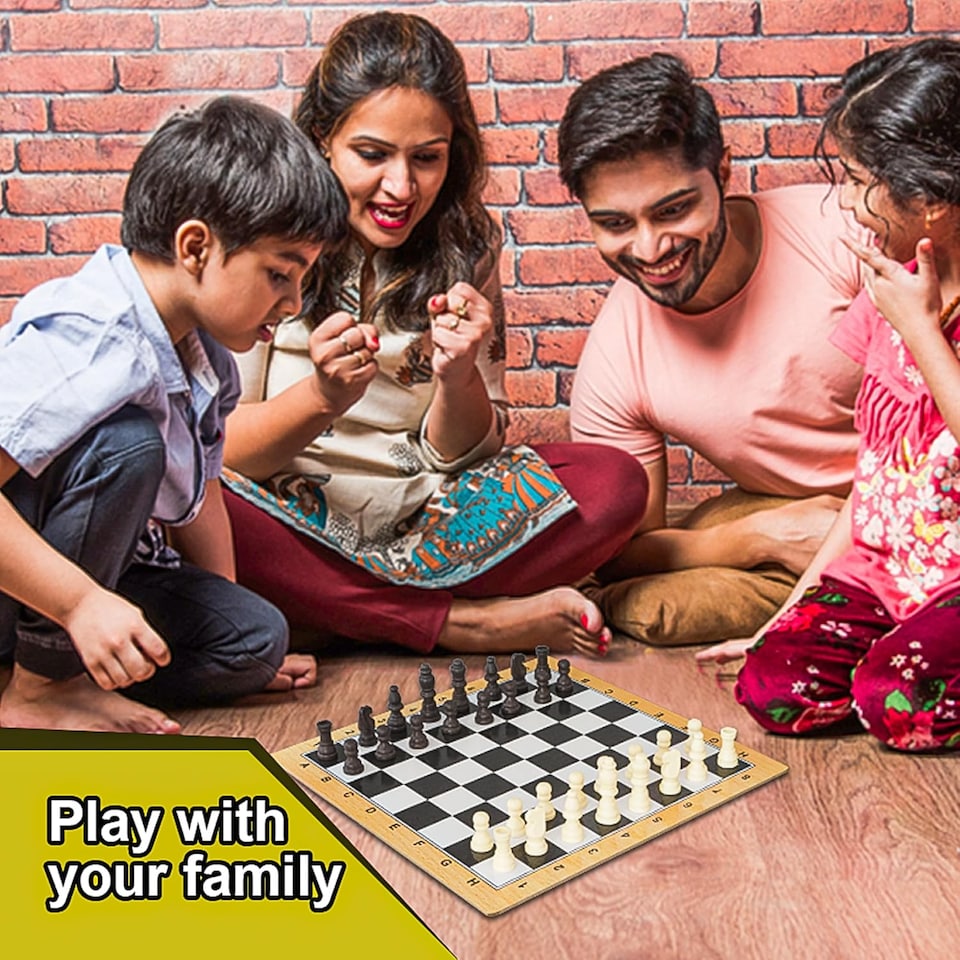 image 1 of KAV 2-in-1 Wooden Chess and Snake Game Set - Premium Board Game for Families & Children, Durable Wooden Chessboard with Classic Snake Chess, Portable Travel Board Game Set