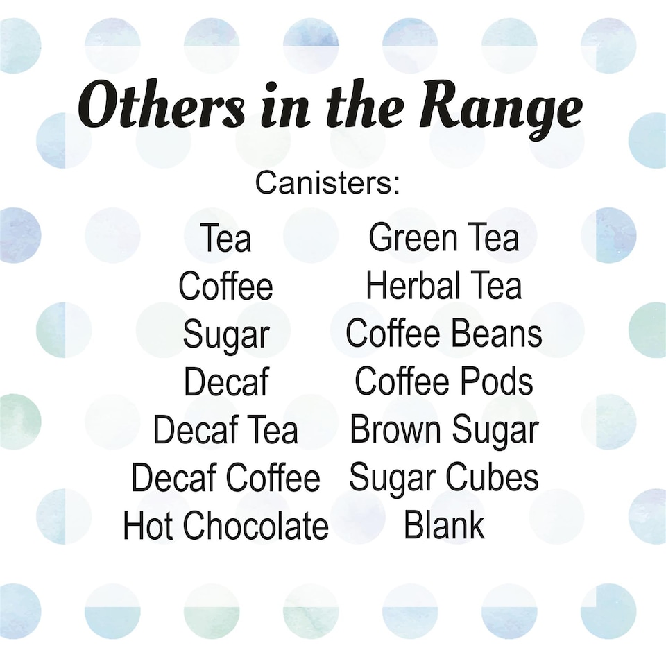 image 1 of Polka Dot Aqua Large Coffee Beans Canister