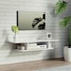 image 2 of HOMCOM Wall Mounted TV  Stand Entertainment Unit with Storage Shelf, White