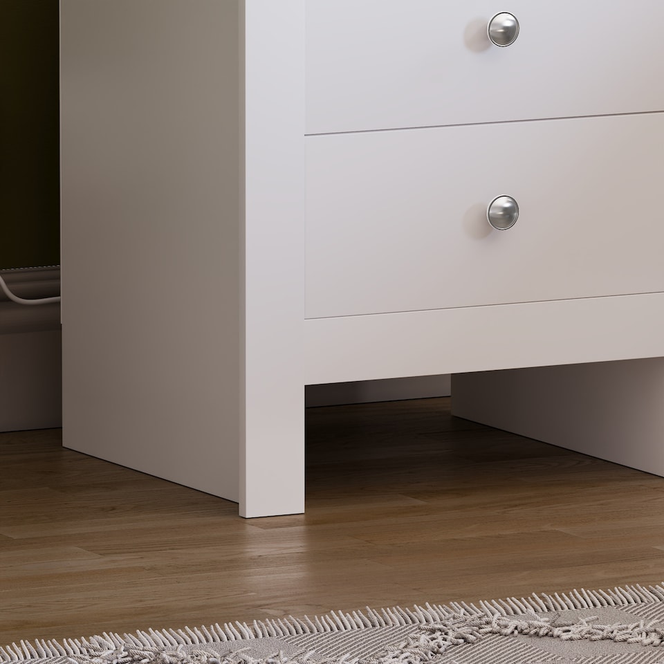 image 1 of Vida Designs Arlington 2 Drawer Bedside Chest Shaker Style Cabinet Table Nightstand, White & Oak