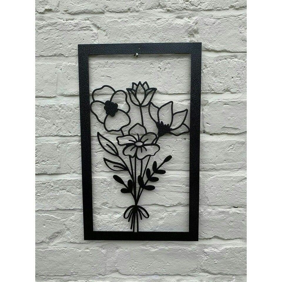 image 1 of Sunflower Bouquet Garden Wall Art - W30 x H50 cm - Black