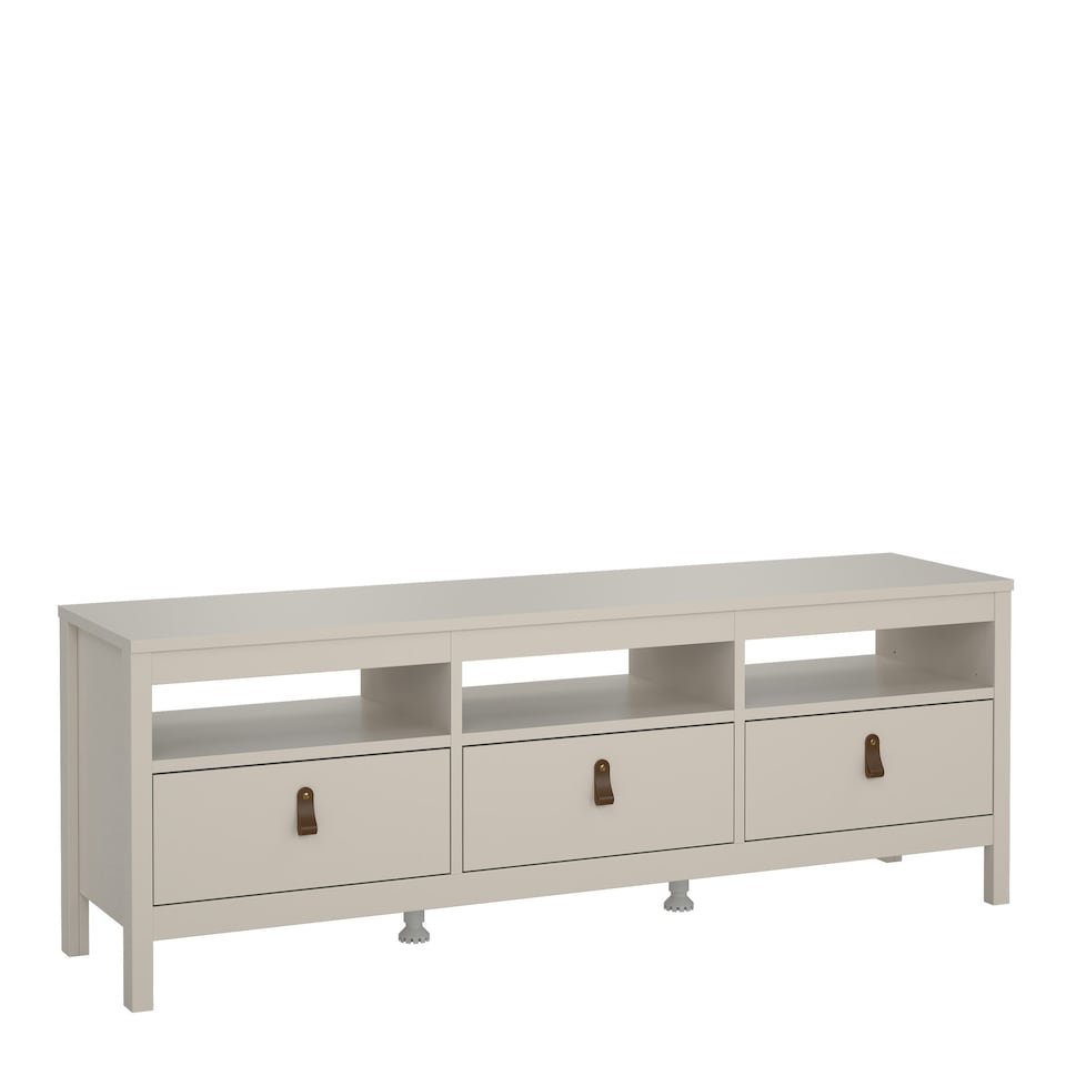 image 1 of Barcelona TV Unit 3 Drawers in Cashmere Cream
