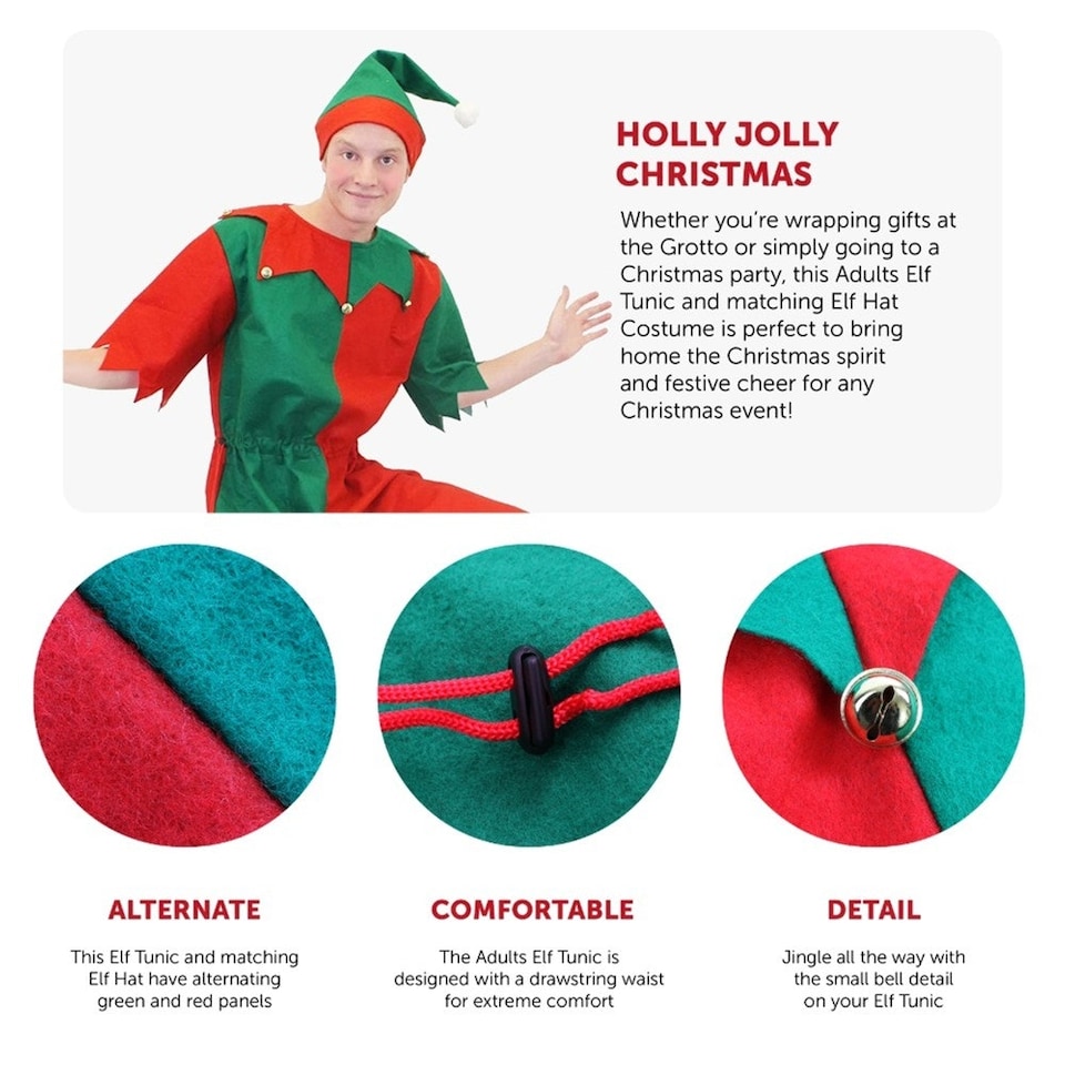 image 1 of Elf Tunic Costume Red | XS