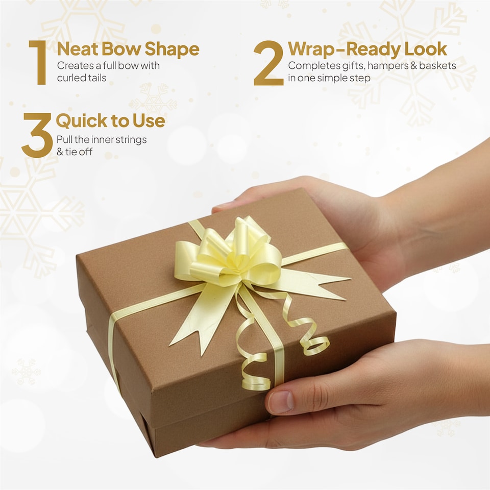 image 1 of 20pcs Light Yellow 30mm/3cm Large Ribbon Pull Bows for Gift Wrapping, Hampers, Florist Bouquets and Party Décor Pullbow | Yellow | Yellow
