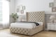 image 3 of Sloomy Luthor Almond Coniston Divan Bed Base 2 Drawers Foot-End With 54 Inch Wingback Headboard & 12 Inch Matching Footboard | Cream | Almond | Super King | 1
