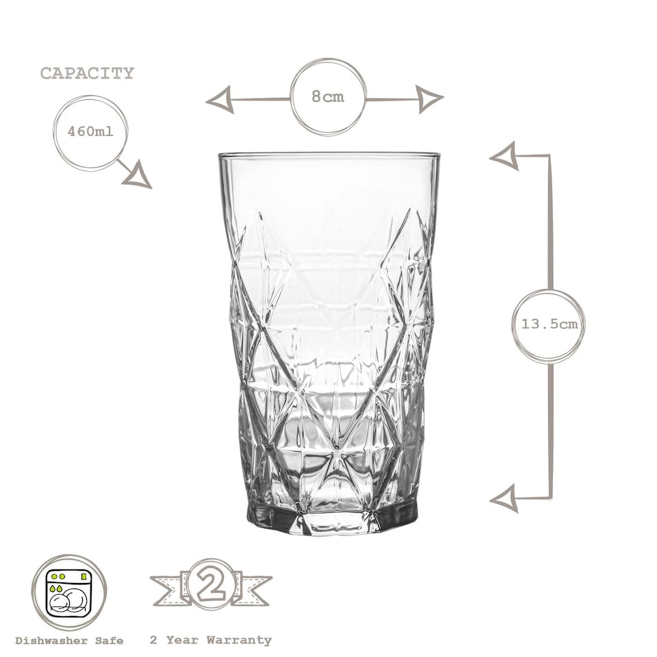 image 1 of LAV  Keops Highball Glasses - 460ml - Clear | Clear | Clear